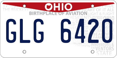 OH license plate GLG6420