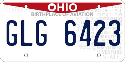 OH license plate GLG6423