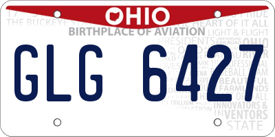 OH license plate GLG6427