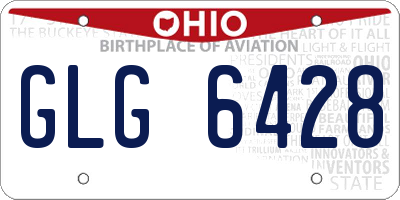 OH license plate GLG6428