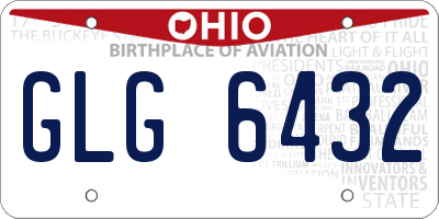 OH license plate GLG6432