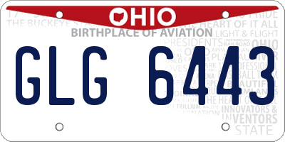 OH license plate GLG6443