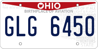 OH license plate GLG6450