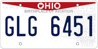 OH license plate GLG6451