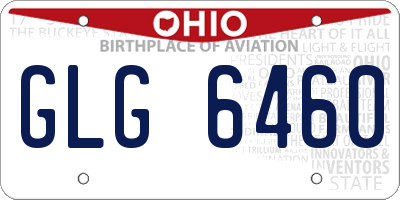 OH license plate GLG6460