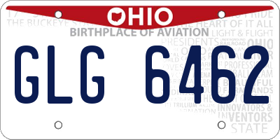 OH license plate GLG6462