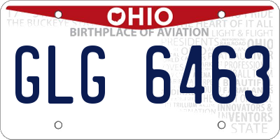 OH license plate GLG6463