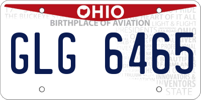 OH license plate GLG6465