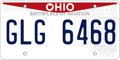 OH license plate GLG6468