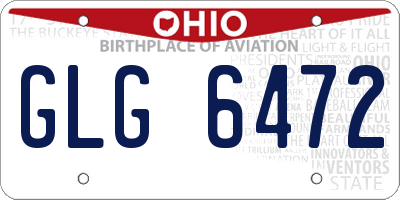 OH license plate GLG6472