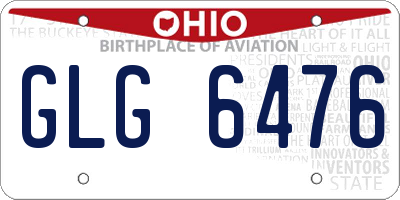 OH license plate GLG6476