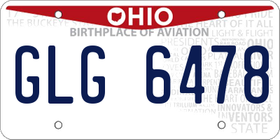 OH license plate GLG6478
