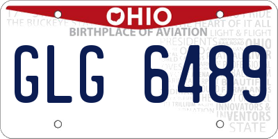 OH license plate GLG6489