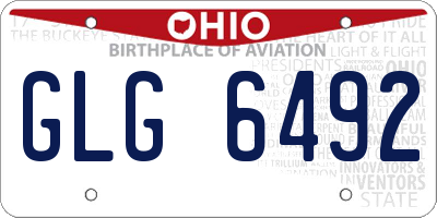 OH license plate GLG6492