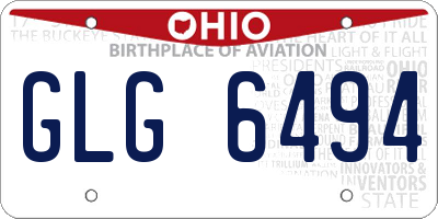 OH license plate GLG6494