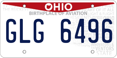 OH license plate GLG6496