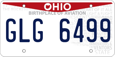 OH license plate GLG6499