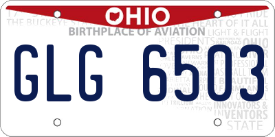 OH license plate GLG6503