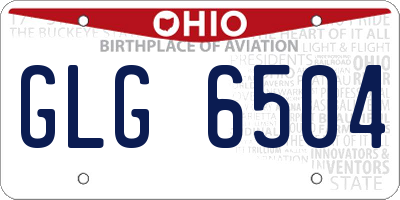 OH license plate GLG6504