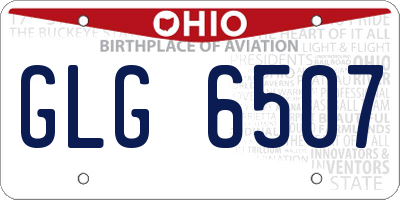 OH license plate GLG6507