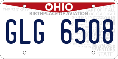 OH license plate GLG6508