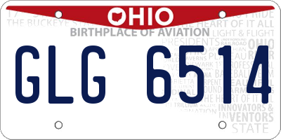 OH license plate GLG6514