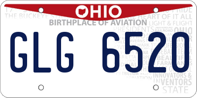 OH license plate GLG6520