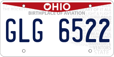 OH license plate GLG6522