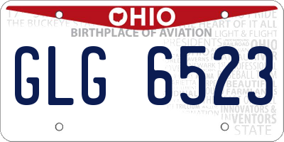 OH license plate GLG6523