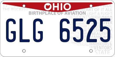 OH license plate GLG6525