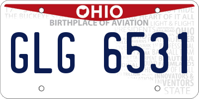 OH license plate GLG6531