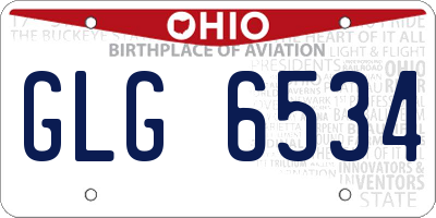 OH license plate GLG6534