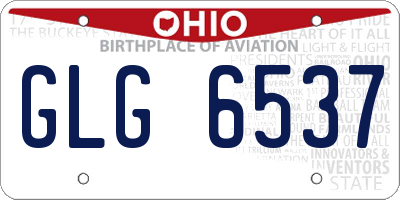 OH license plate GLG6537