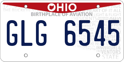 OH license plate GLG6545