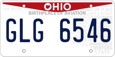 OH license plate GLG6546