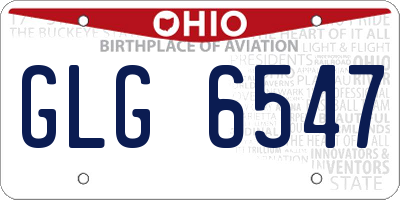 OH license plate GLG6547