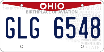 OH license plate GLG6548