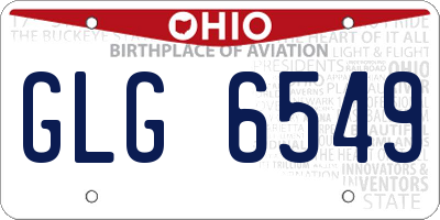 OH license plate GLG6549
