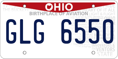 OH license plate GLG6550