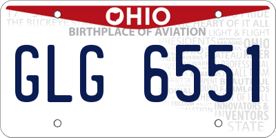 OH license plate GLG6551