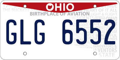 OH license plate GLG6552
