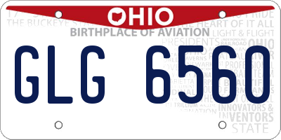 OH license plate GLG6560