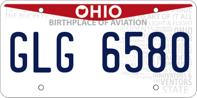 OH license plate GLG6580