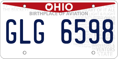 OH license plate GLG6598