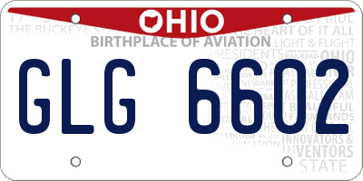 OH license plate GLG6602