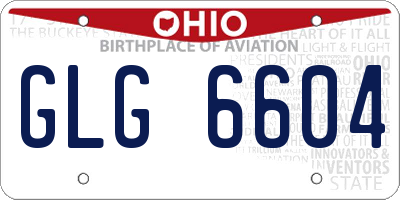 OH license plate GLG6604