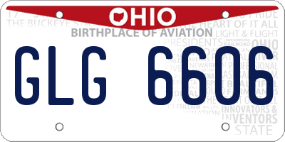 OH license plate GLG6606