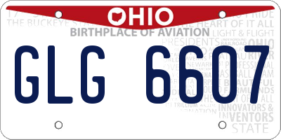 OH license plate GLG6607