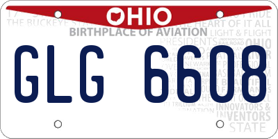 OH license plate GLG6608