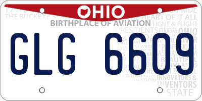 OH license plate GLG6609